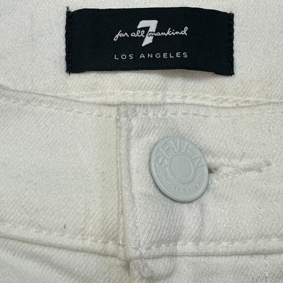 7 For All Mankind Slim Illusion High Waist Ankle Skinny Denim Patchwork 25 Worn1 - Picture 7 of 11